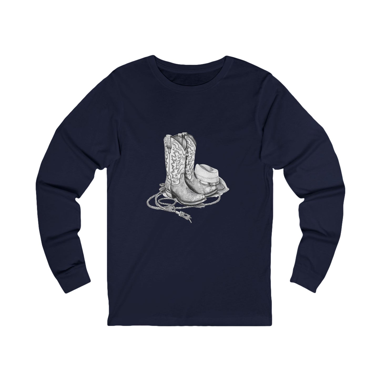 Bottes de cowboy T-shirt à manches longues