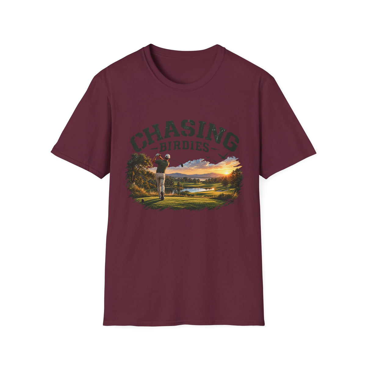 Chasing Birdies Golf T-Shirt – Scenic Golfer Tee