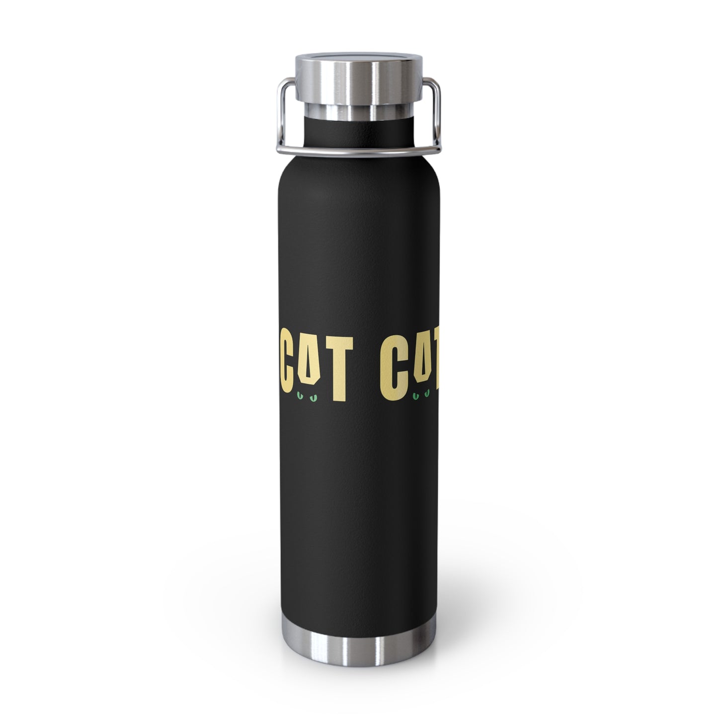 CAT Insulated Flask | Funny Black Cat Travel Bottle | Stainless Steel Thermal Bottle | Cat Lover Gift