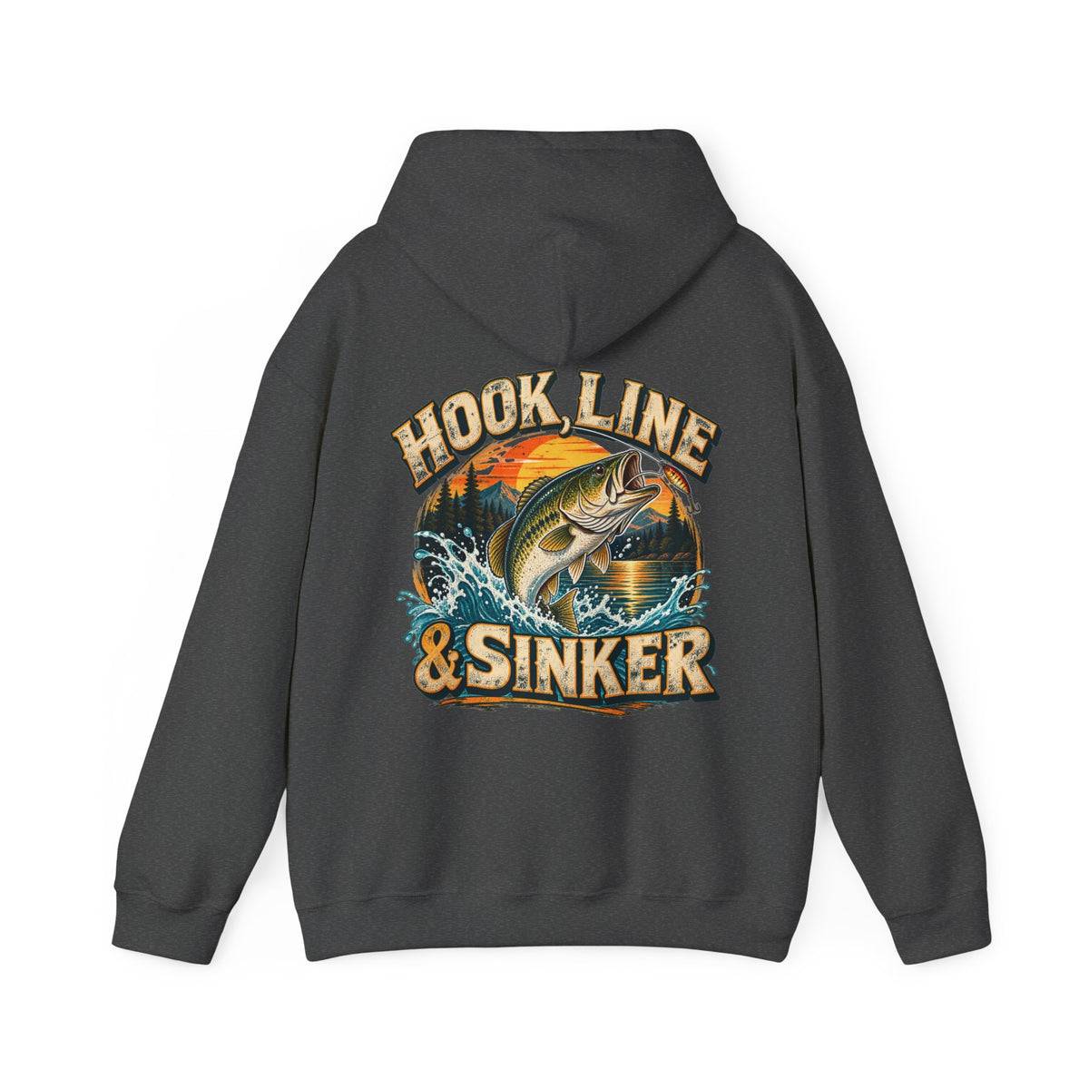 Hook, Line & Sinker Back Print Hoodie – Vintage Fishing Hoodie