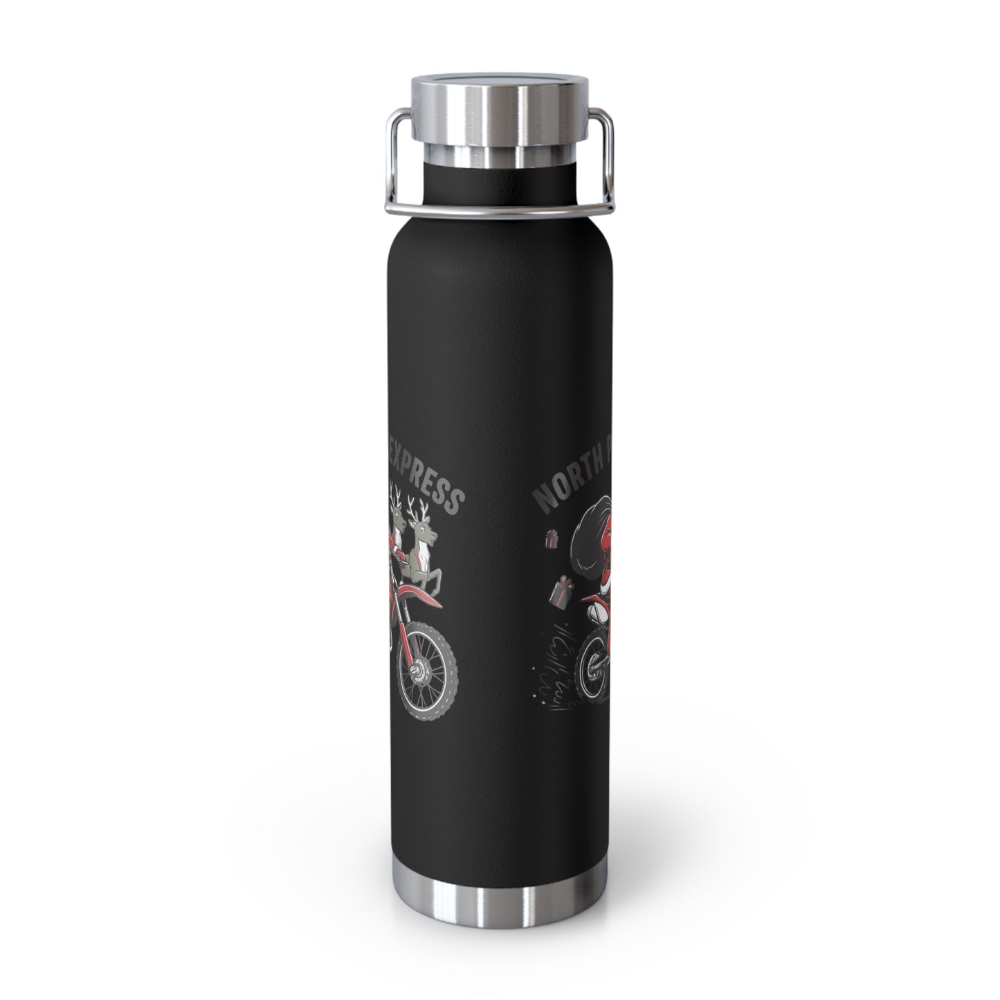 North Pole Express Motocross Christmas Insulated Flask