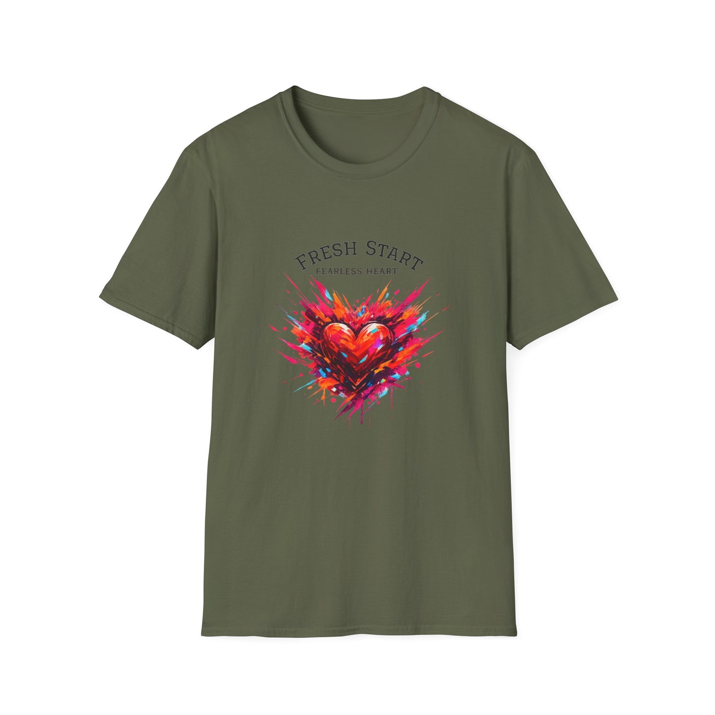 Fresh Start Fearless Heart T-Shirt | Inspirational Unisex Graphic Tee | Positive Mindset Shirt | Gifts & Lifestyle