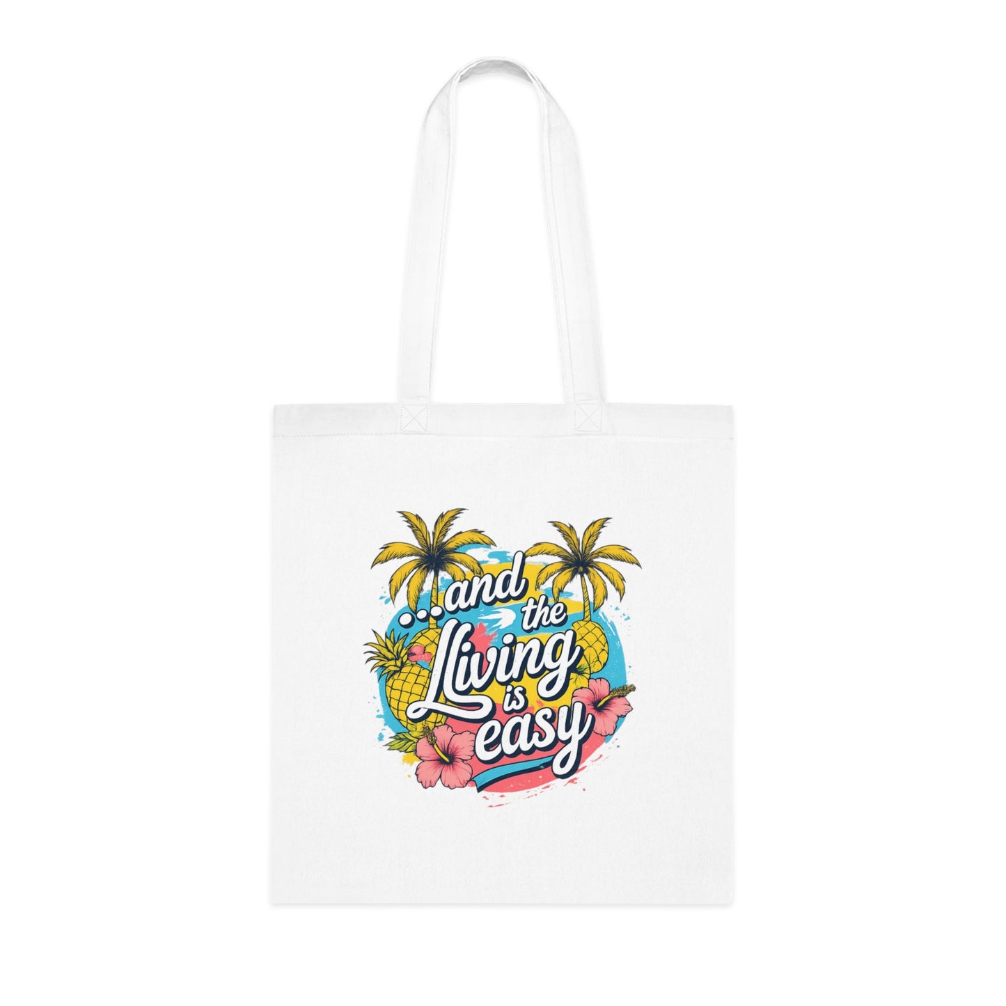 Easy Living Co. "...and the Living is Easy" Double-Sided Tote Bag | Tropical Cotton Shopper