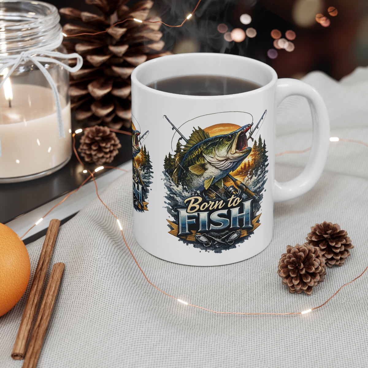 Born to Fish Mug – Angler Fishing Graphic Mug
