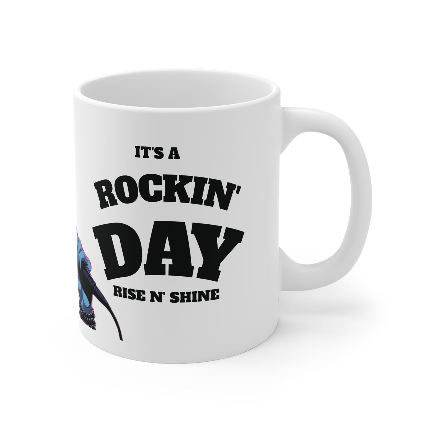 Rock & Roll Monster Coffee Mug - 11oz, 15oz, Punk Rock Gift, Halloween Decor, Music Lover's Drinkware, Gift for Him/Her