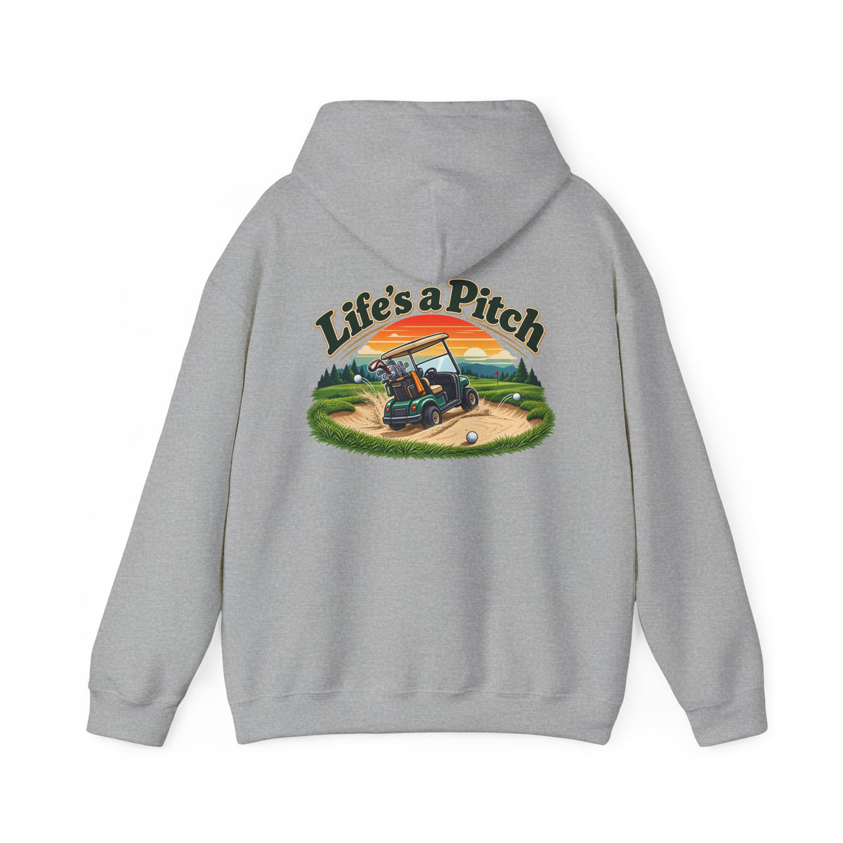 Life’s a Pitch Golf Hoodie – Golfer Back Print Hoodie