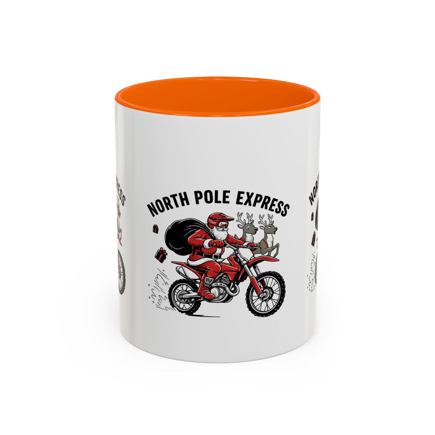 North Pole Express Motocross Santa Christmas Accent Mug