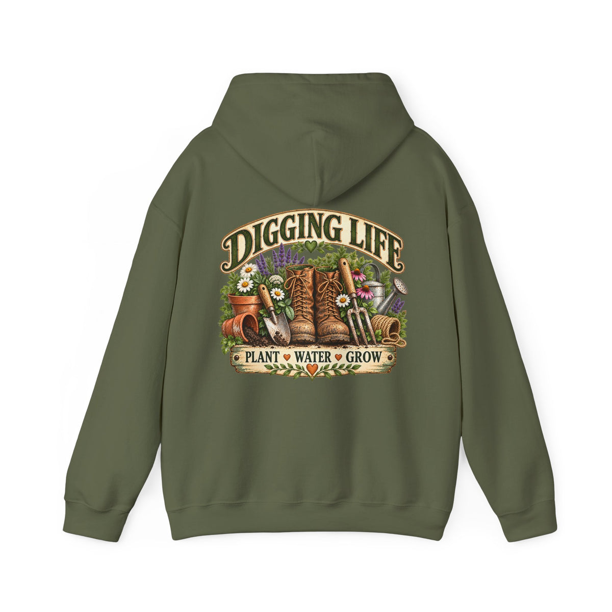 Garten-Hoodie im Vintage-Stil „Digging Life“