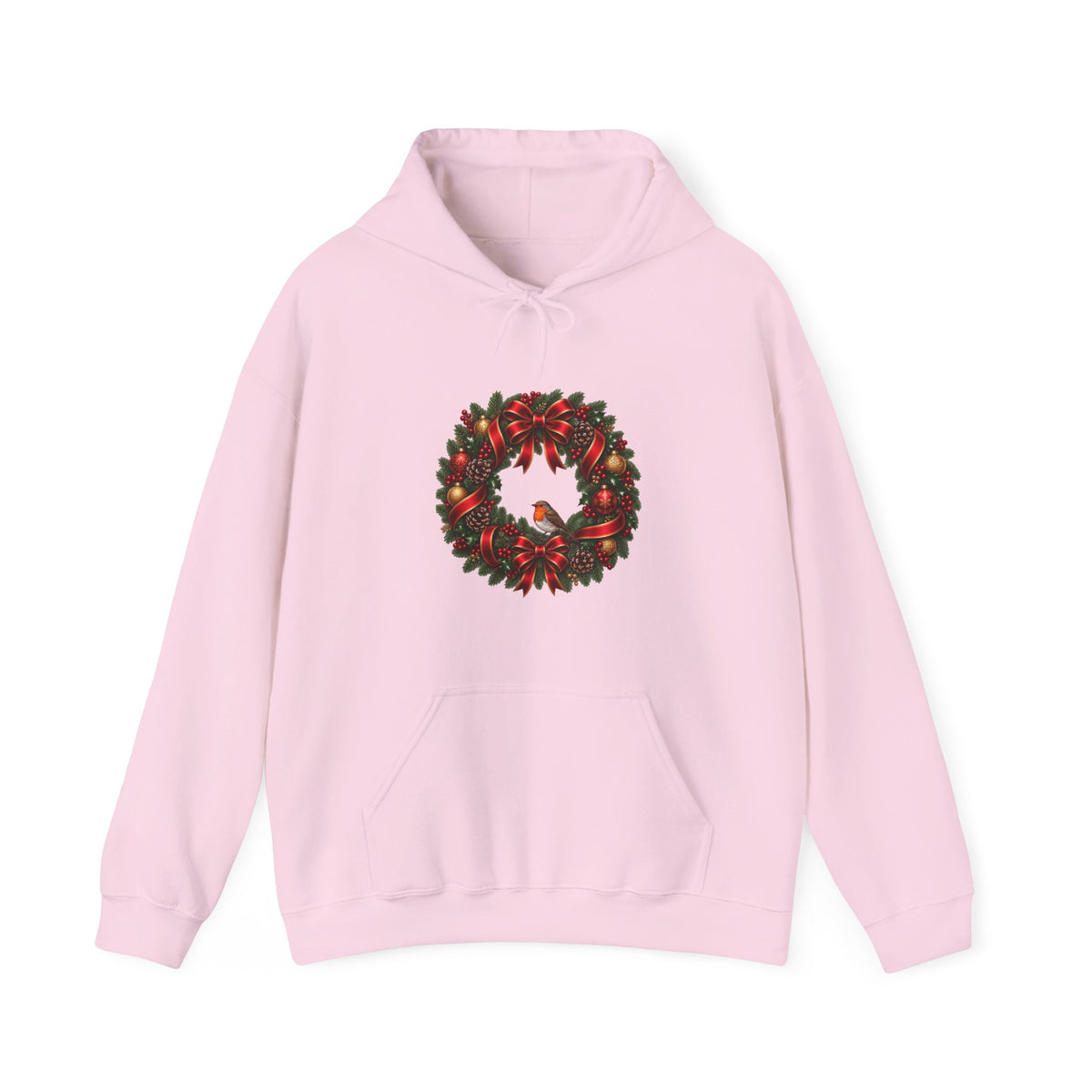 Christmas Wreath & Robin Hoodie – Festive Christmas Hoodie