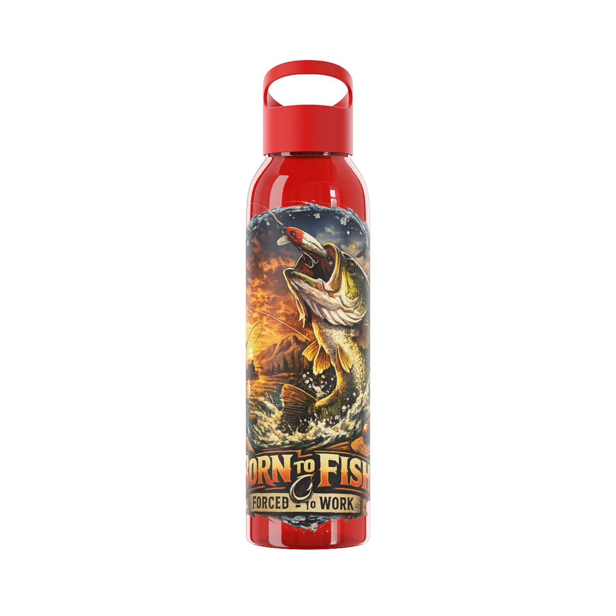Born to Fish Forced to Work Water Bottle – Angler Fishing Bottle