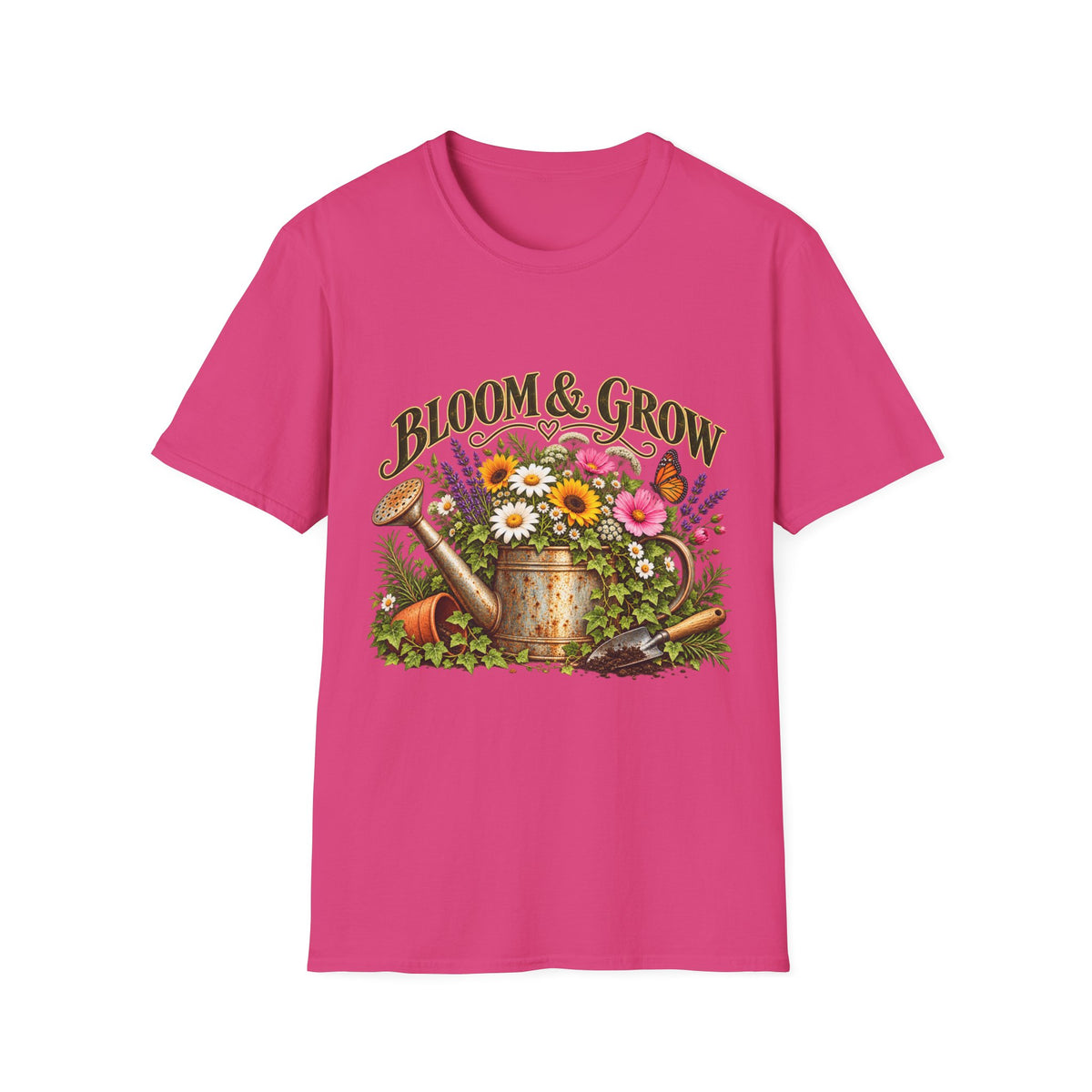Bloom & Grow Vintage Garden – Front Print T-Shirt