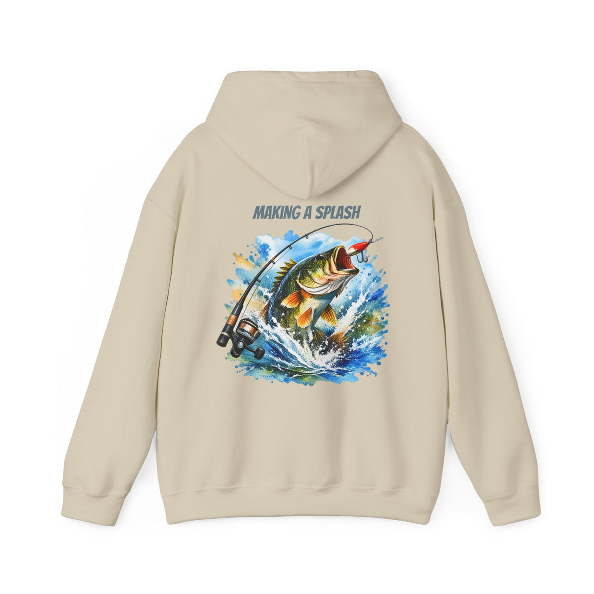 Making a Splash Back Print Hoodie – Fishing Graphic Hoodie