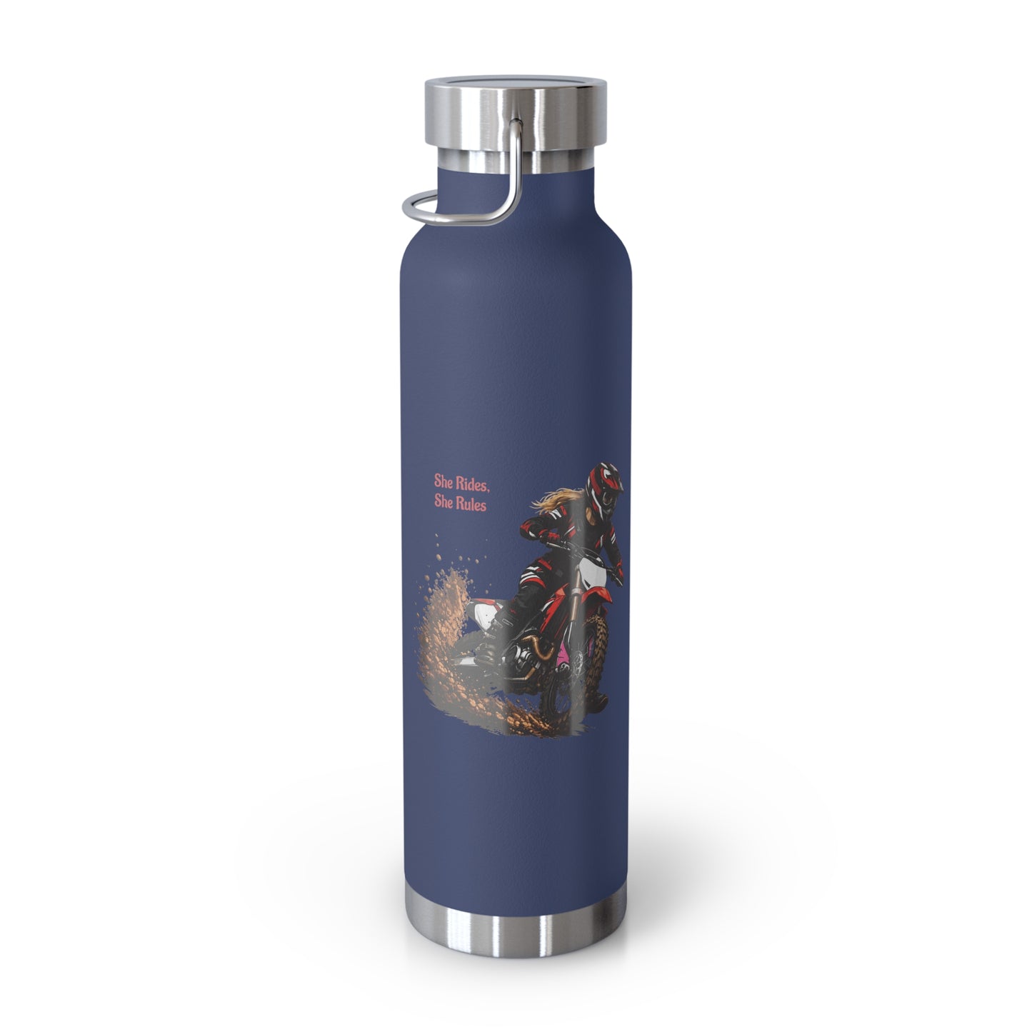 She Rides She Rules Motocross Insulated Flask