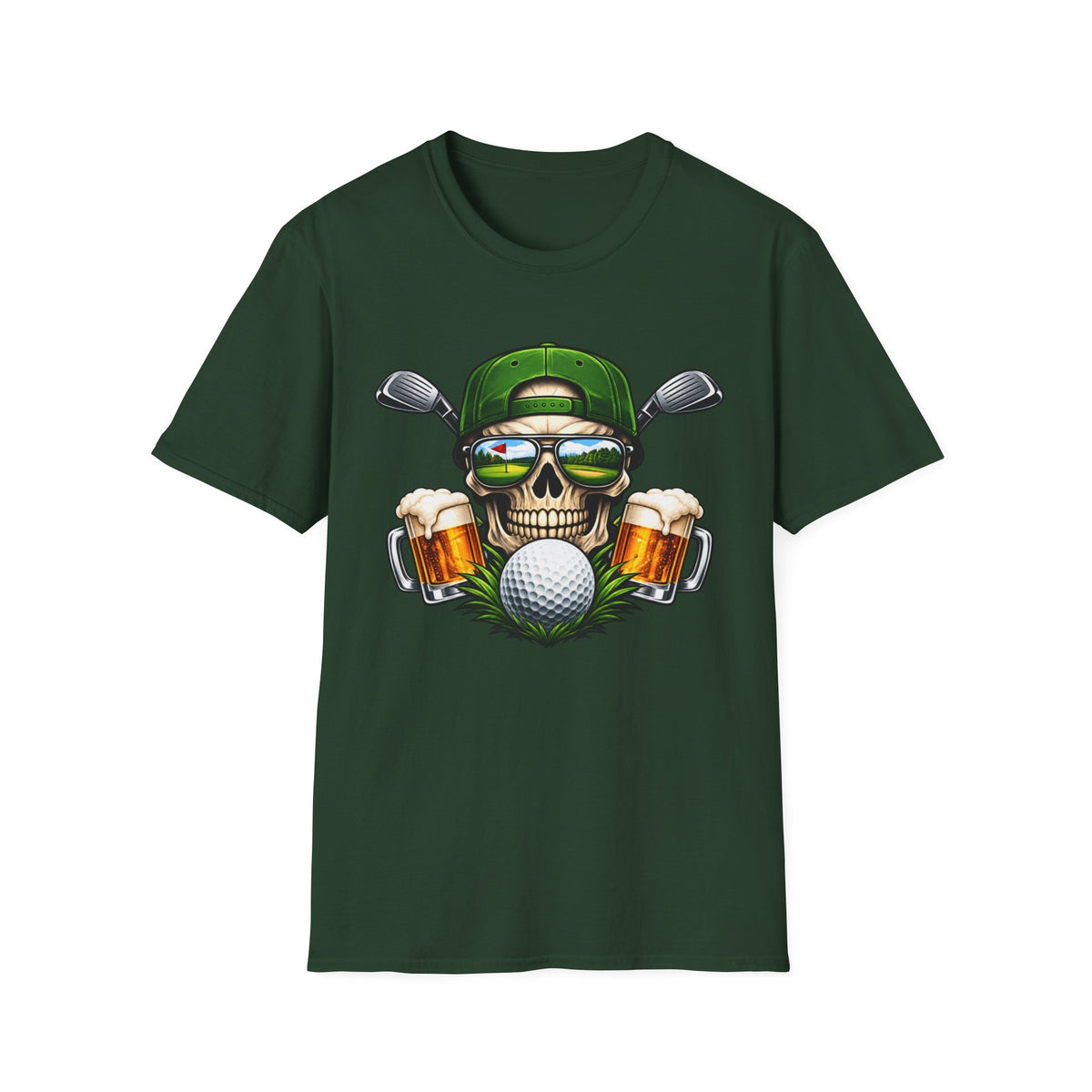 Fairways & Cold Beers Golf Skull T-Shirt