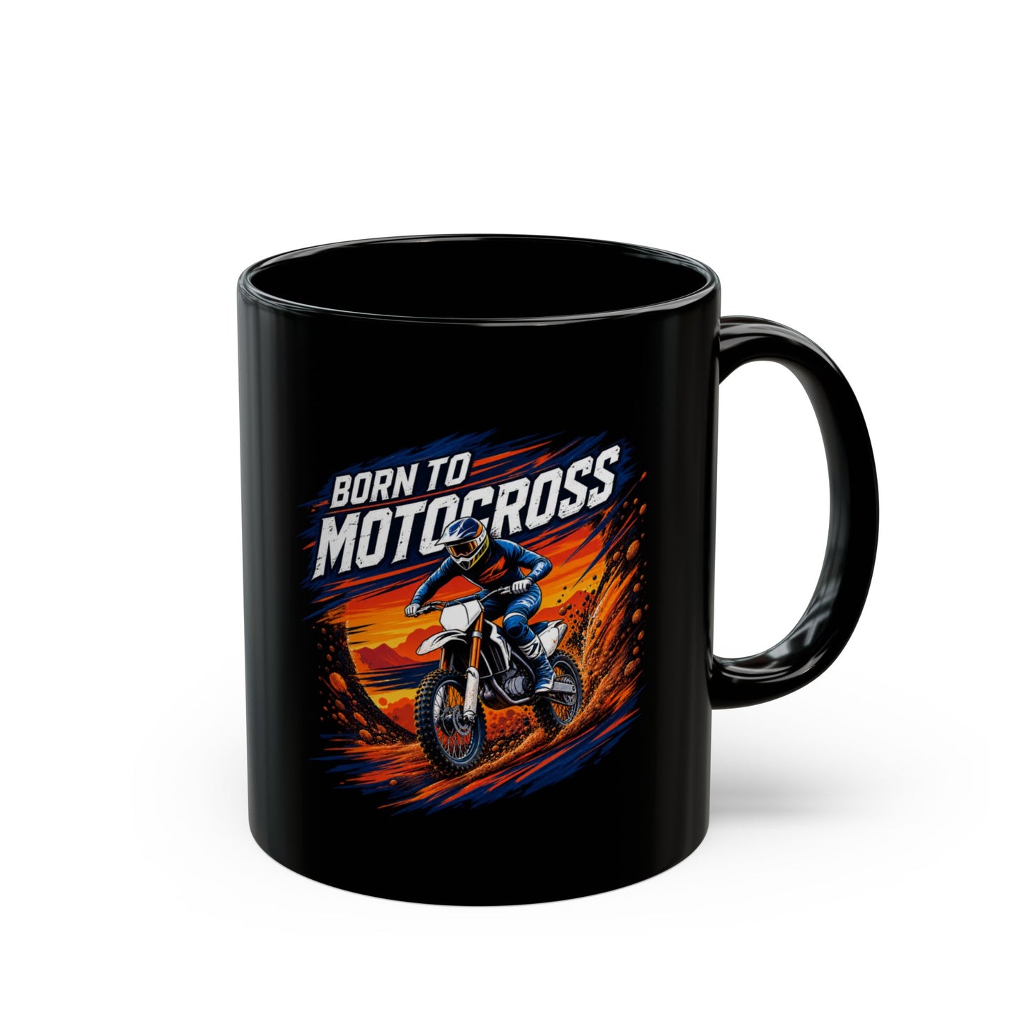 Born to Motocross Black Mug