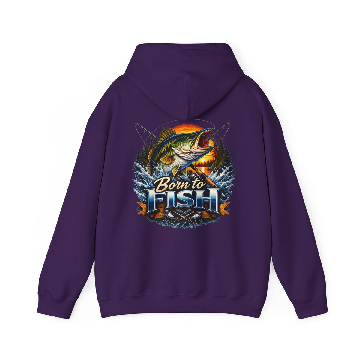 Born to Fish Back Print Hoodie – Fishing Graphic Hoodie