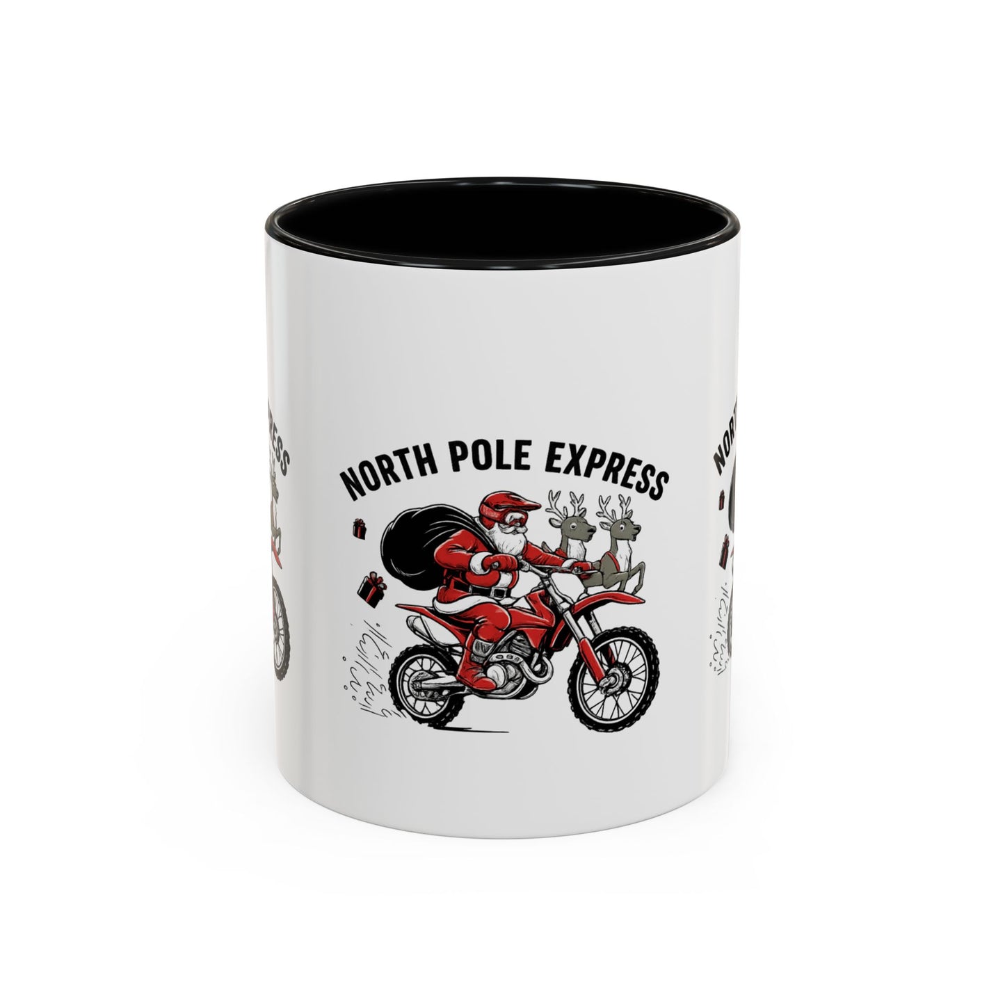 North Pole Express Motocross Santa Christmas Accent Mug
