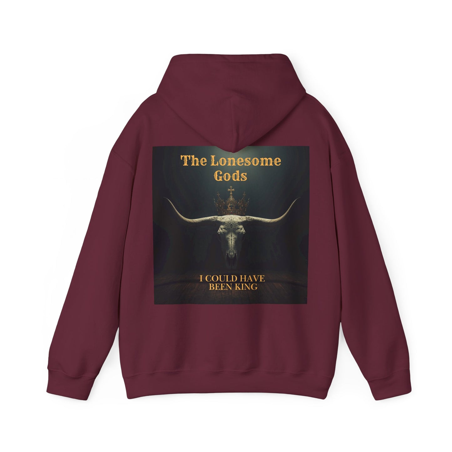 Lonesome Gods Graphic Hoodie - Unisex Heavy Blend Sweatshirt with graphics to both sides