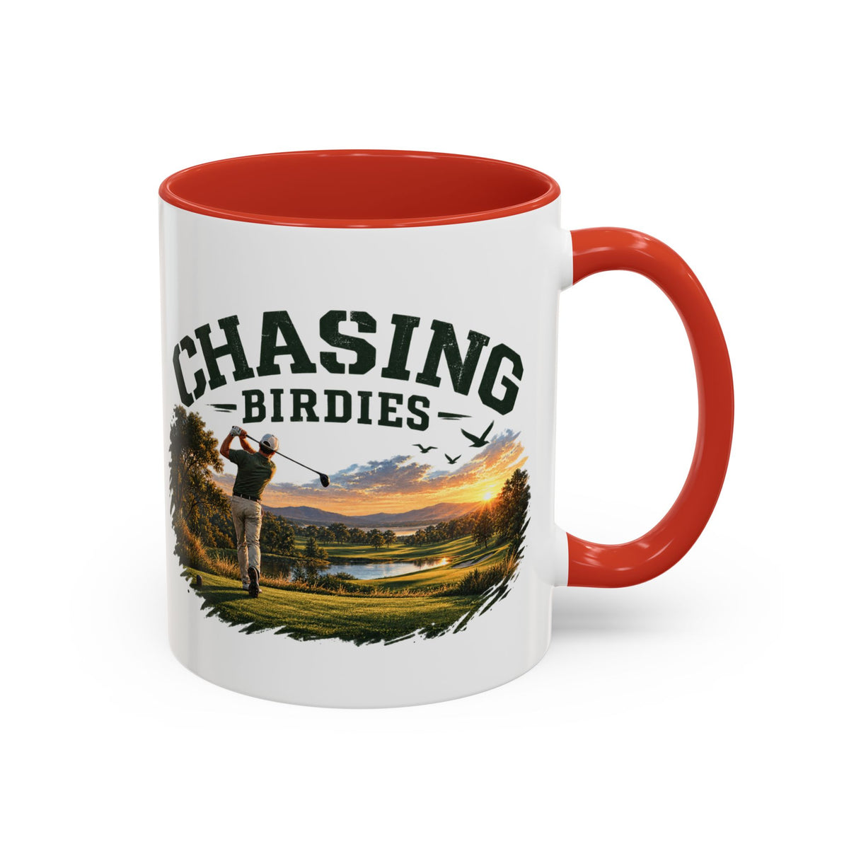 Chasing Birdies Golf Accent Mug – Golfer Coffee Mug