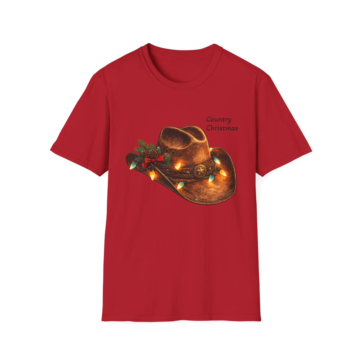 Country Christmas Cowboy Hat T-Shirt