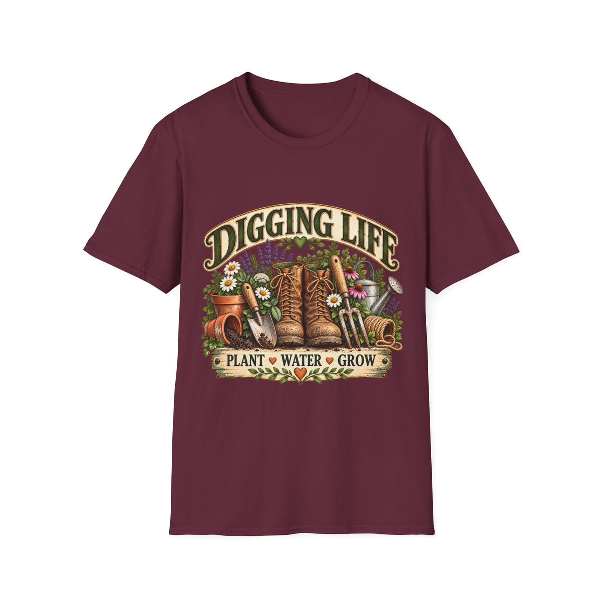 Digging Life Pflanze Wasser Wachsen Vintage Gartenarbeit T-Shirt