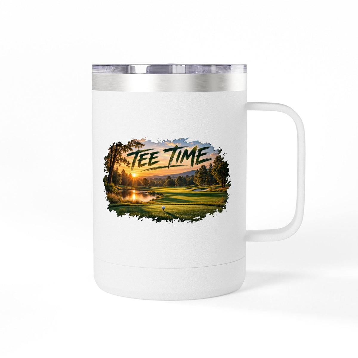 Tee Time Golf Insulated Mug – 15oz Stainless Steel Tumbler