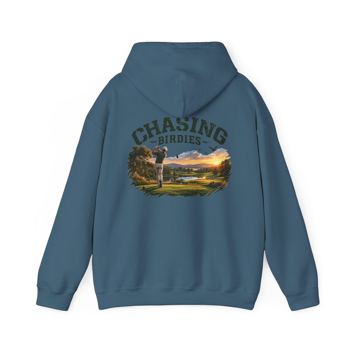 Chasing Birdies Golf Hoodie – Golfer Back Print Hoodie