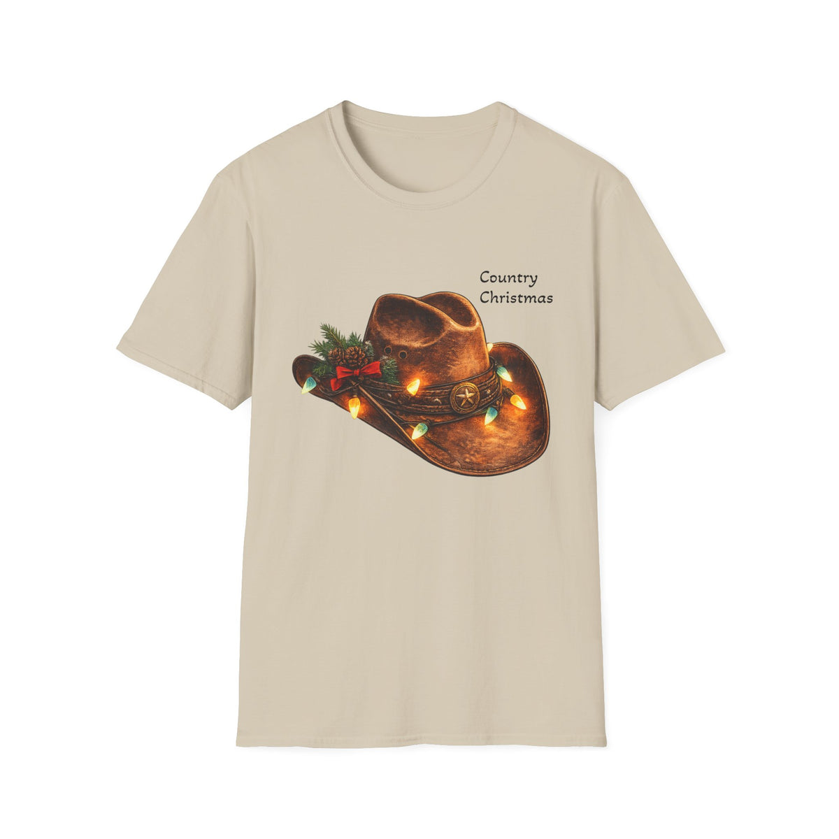 Country Christmas Cowboy Hat T-Shirt