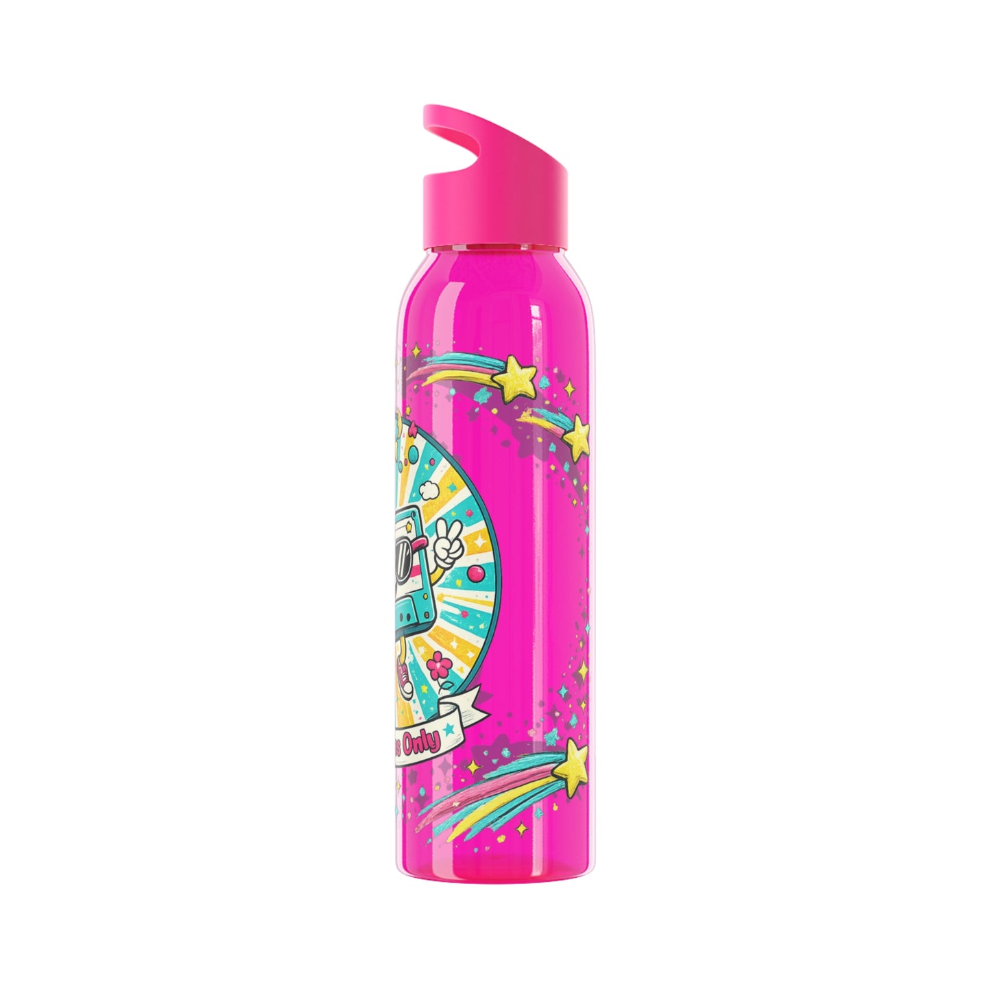 Retro Good Vibes Only Water Bottle | Colourful Reusable Drinks Bottle | Retro Cassette Bottle | 80s & 90s Inspired Hydration