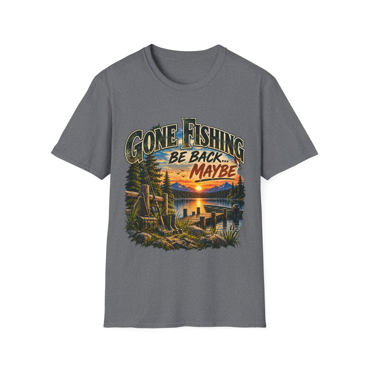 Angeln gegangen, bin zurück… vielleicht T-Shirt – Vintage Angler-T-Shirt