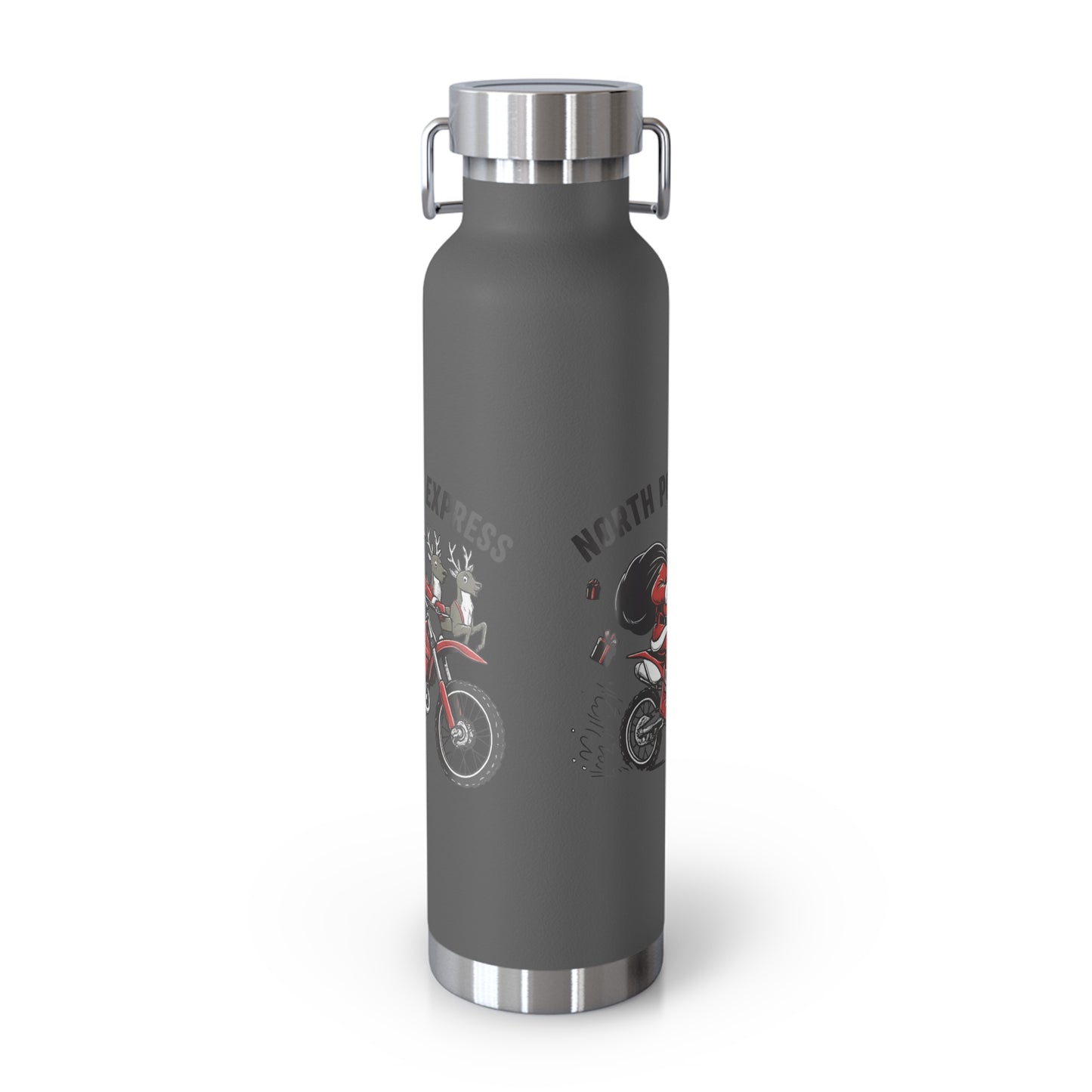 North Pole Express Motocross Christmas Insulated Flask