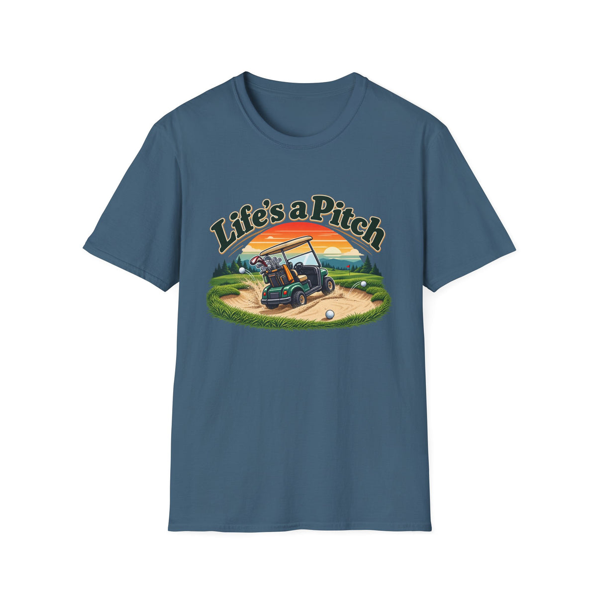 Life’s a Pitch Golf T-Shirt – Funny Golf Cart Tee