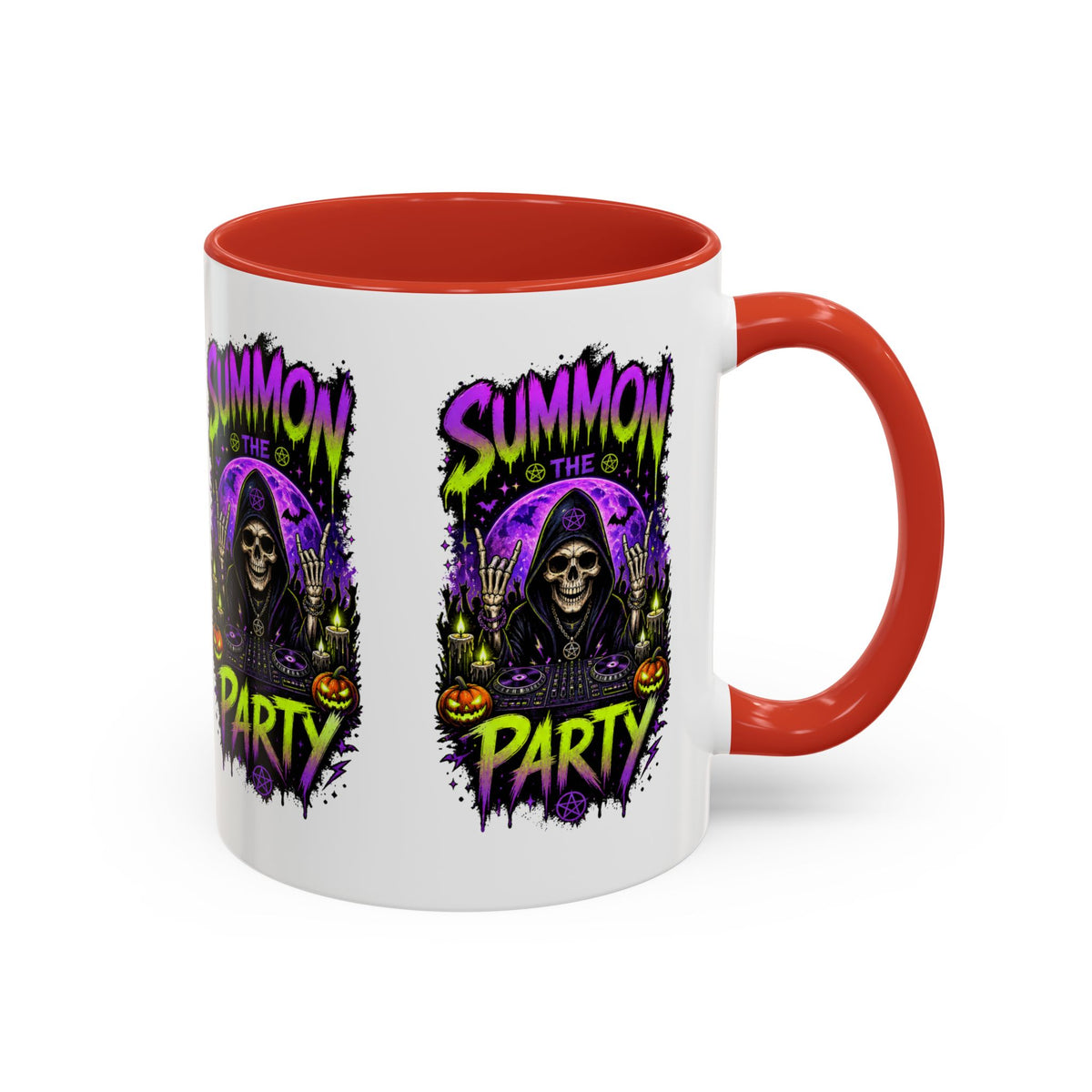 Summon the Party Halloween Accent Mug – Skeleton DJ Mug