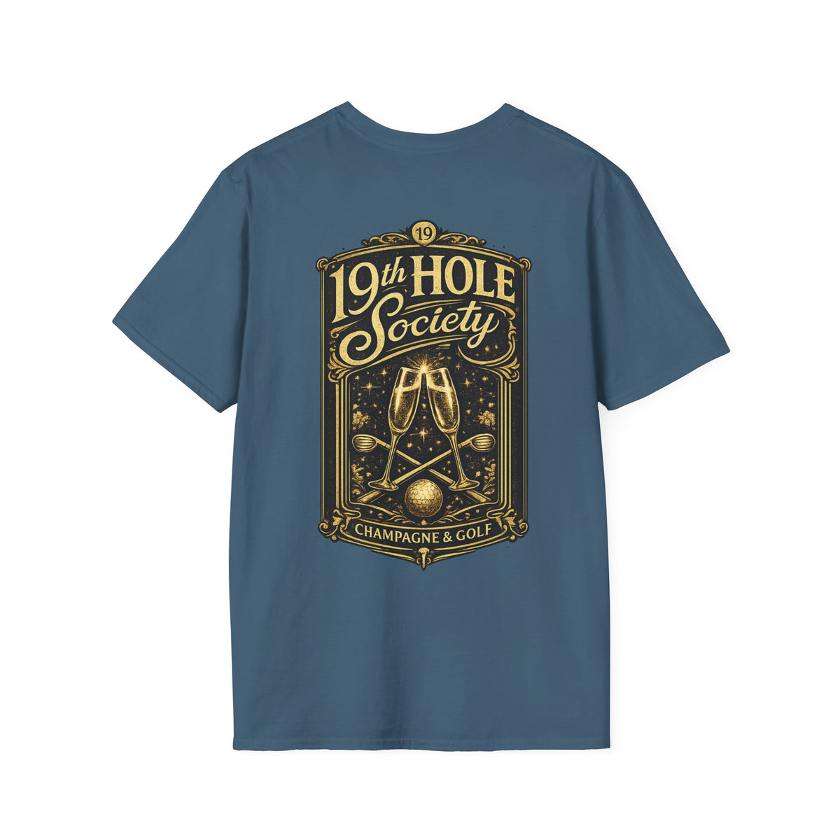 19th Hole Society Champagne and Golf T-Shirt