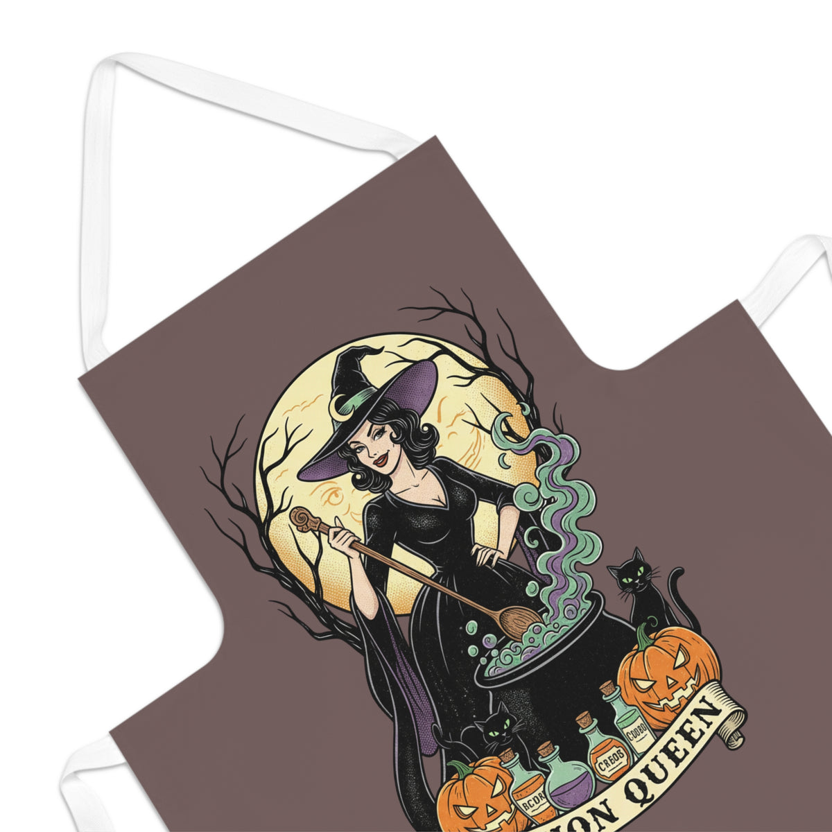 Potion Queen Halloween Apron – Witch & Cauldron Kitchen Apron