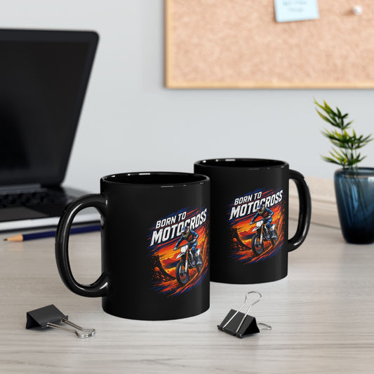 Born to Motocross Black Mug