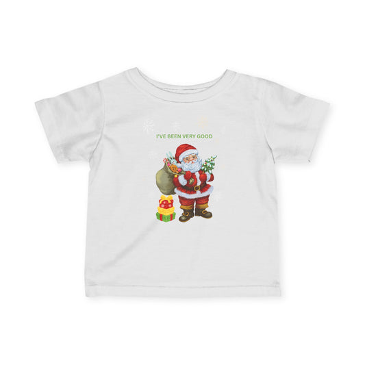 Santa Claus 'I've been very good' Infant Tee, Christmas Baby Shirt, Funny Holiday Clothing, Cute Seasonal Outfit, First Christmas Gift