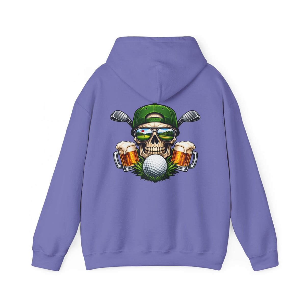 Golf Skull Kapuzenpullover Bier, Schläger & Ball Grafik Pullover