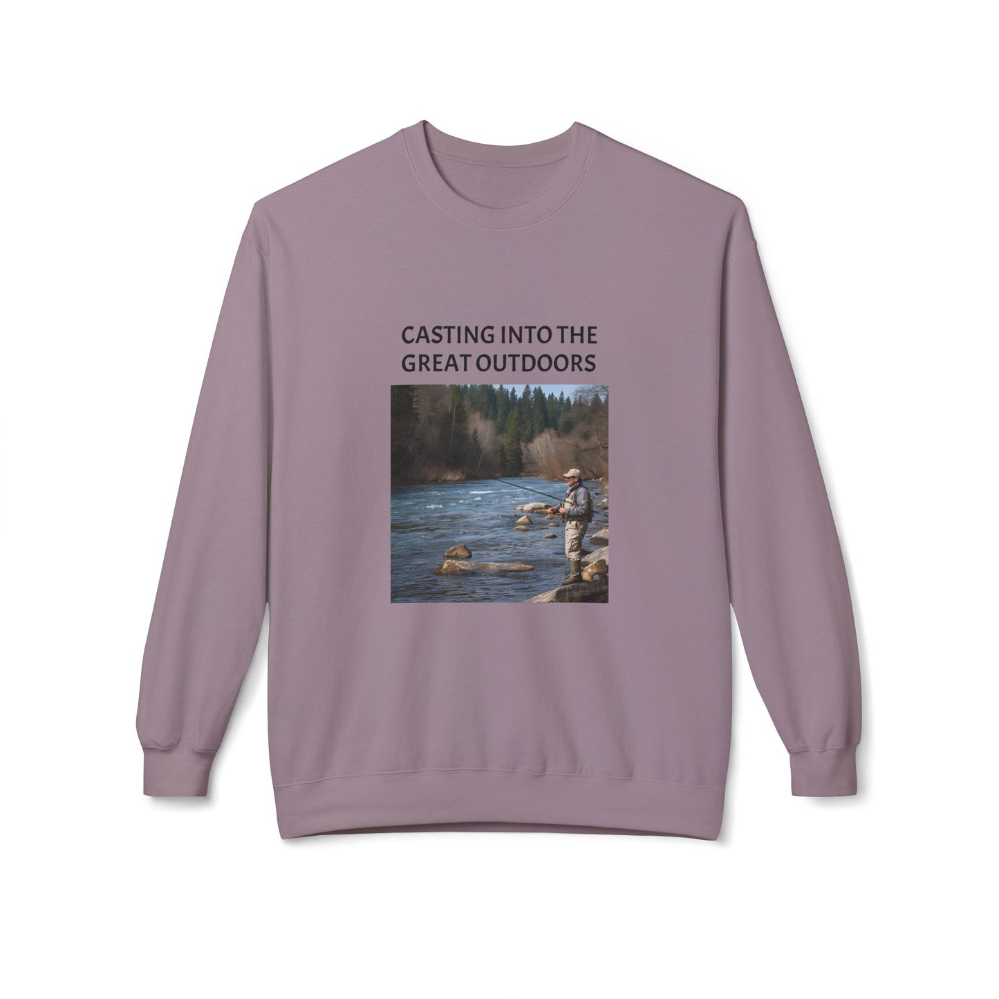 Outdoor Fishing Adventure Crewneck Sweatshirt - Cozy Gift for Nature Lovers, Fishing Enthusiasts, Outdoor Apparel, Casual Sweatshirt