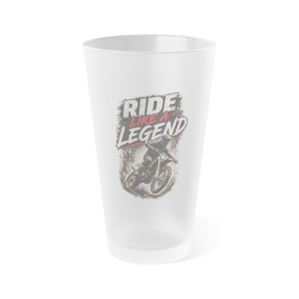 Ride Like a Legend Frosted Moto Pint Glass