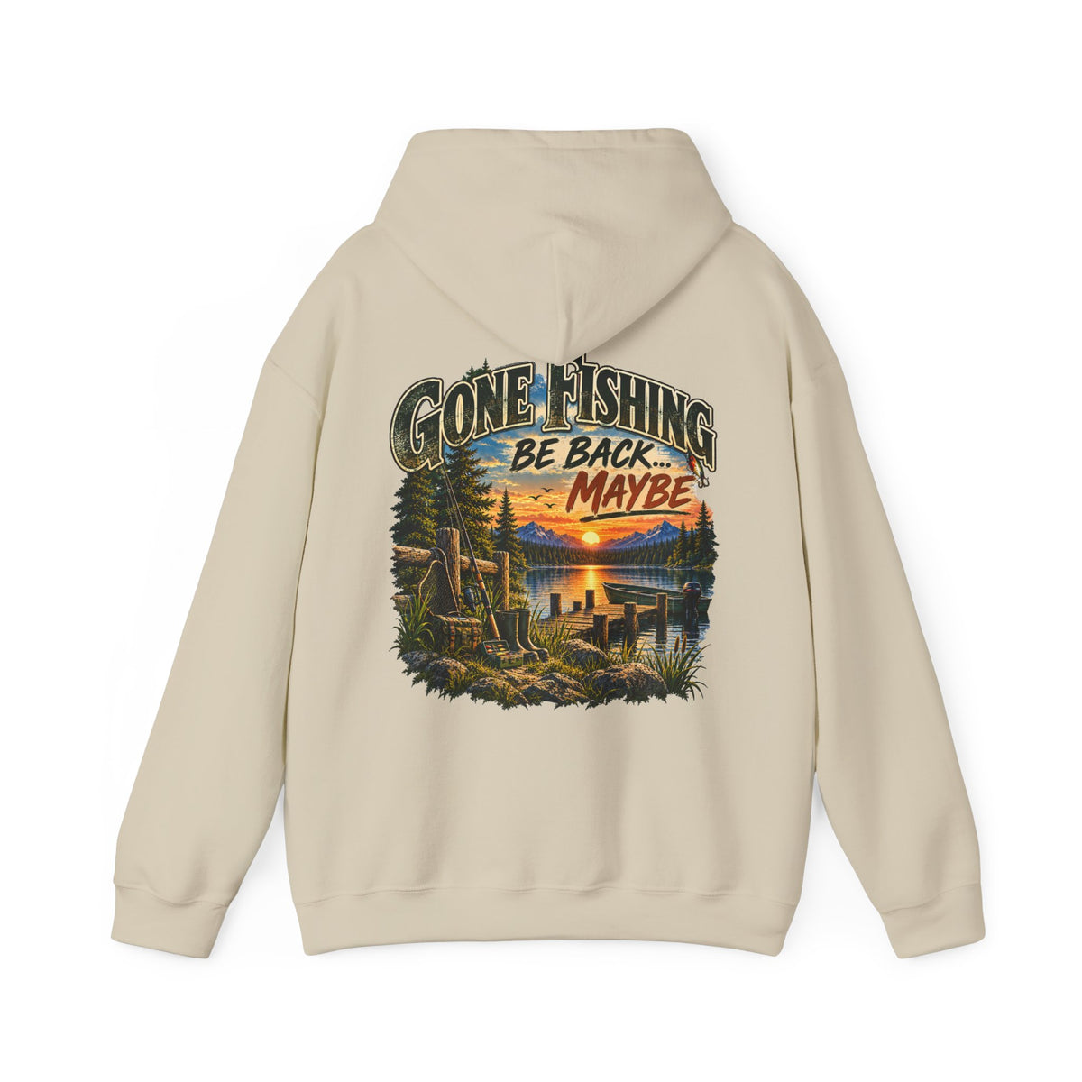 Gone Fishing, Be Back… Maybe Back Print Hoodie – Vintage Fishing Hoodie