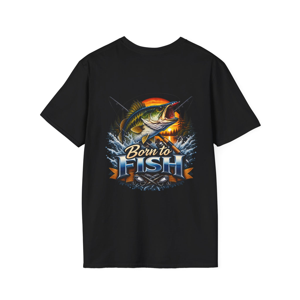 Born to Fish Back Print T-Shirt – Angler Fishing Graphic Tee