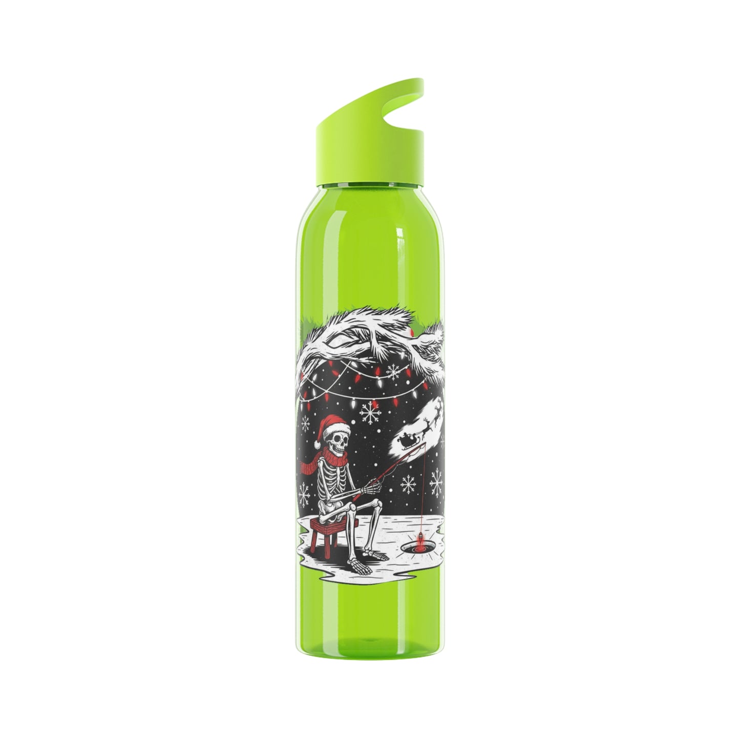 Merry Fishing Christmas Water Bottle – Skeleton Fishing Bottle