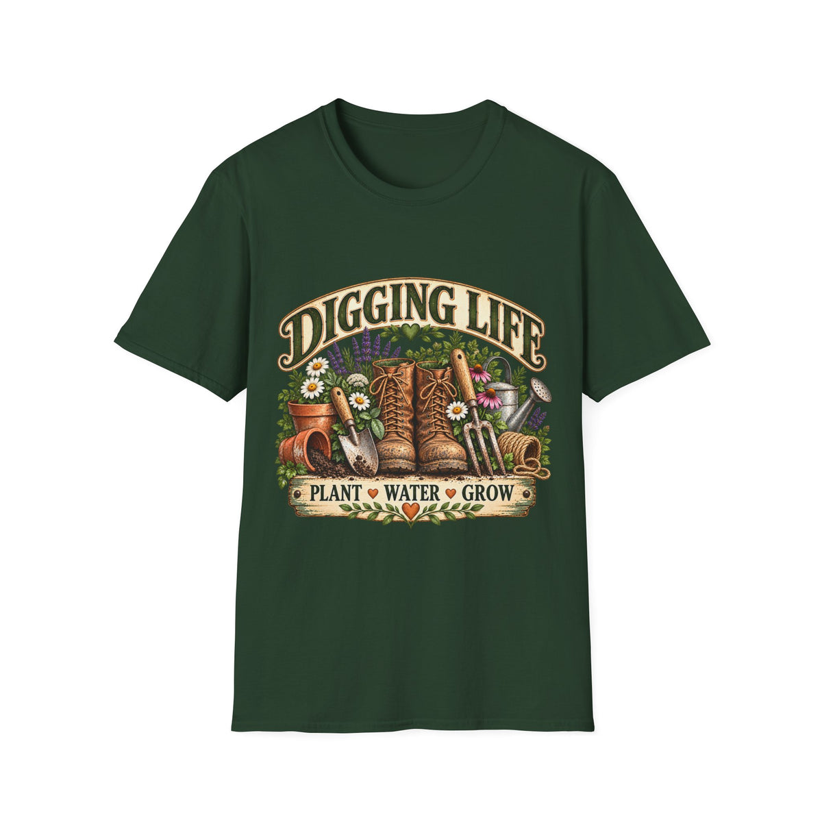 Digging Life Pflanze Wasser Wachsen Vintage Gartenarbeit T-Shirt