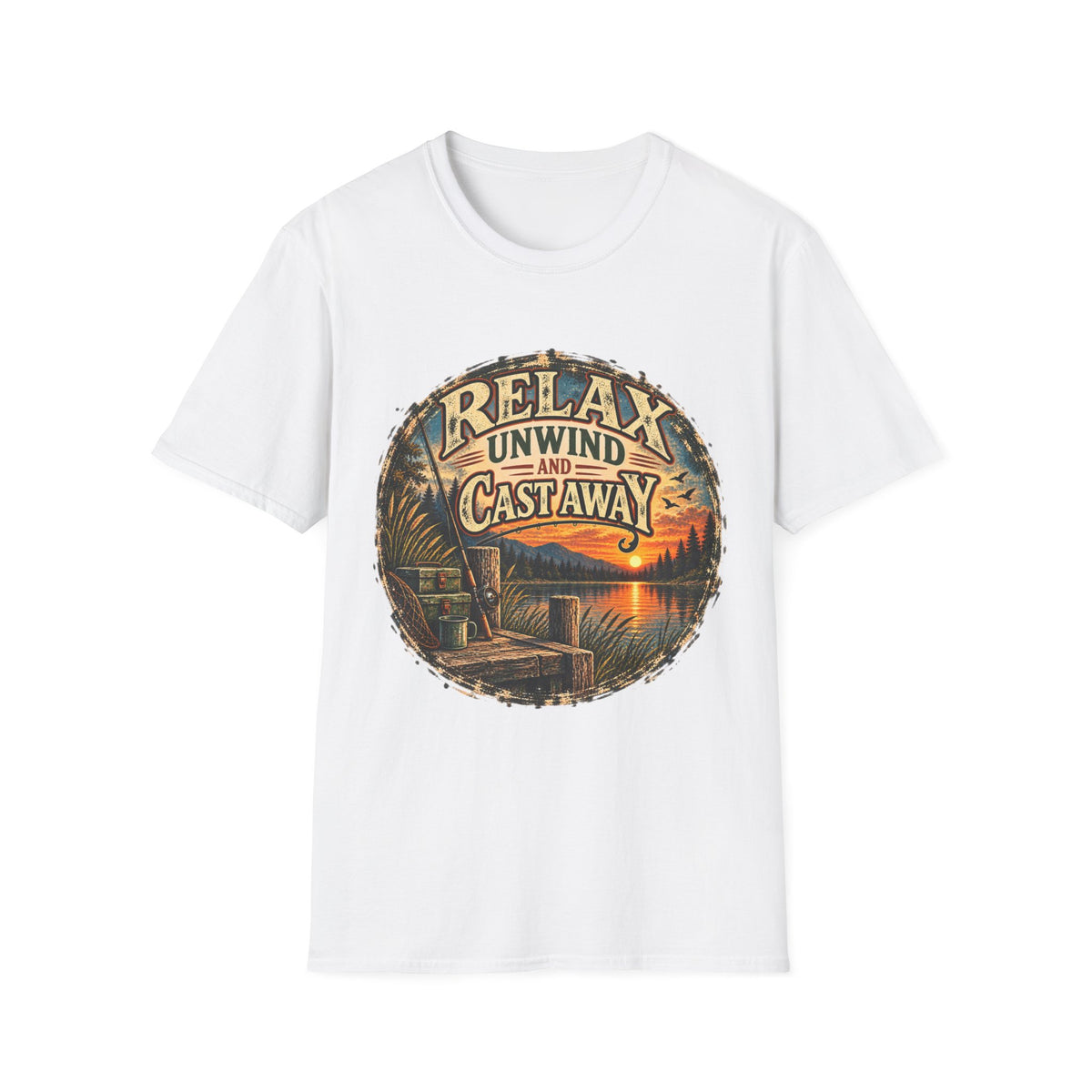 Relax, Unwind & Cast Away Fishing T-Shirt – Vintage Angler Tee