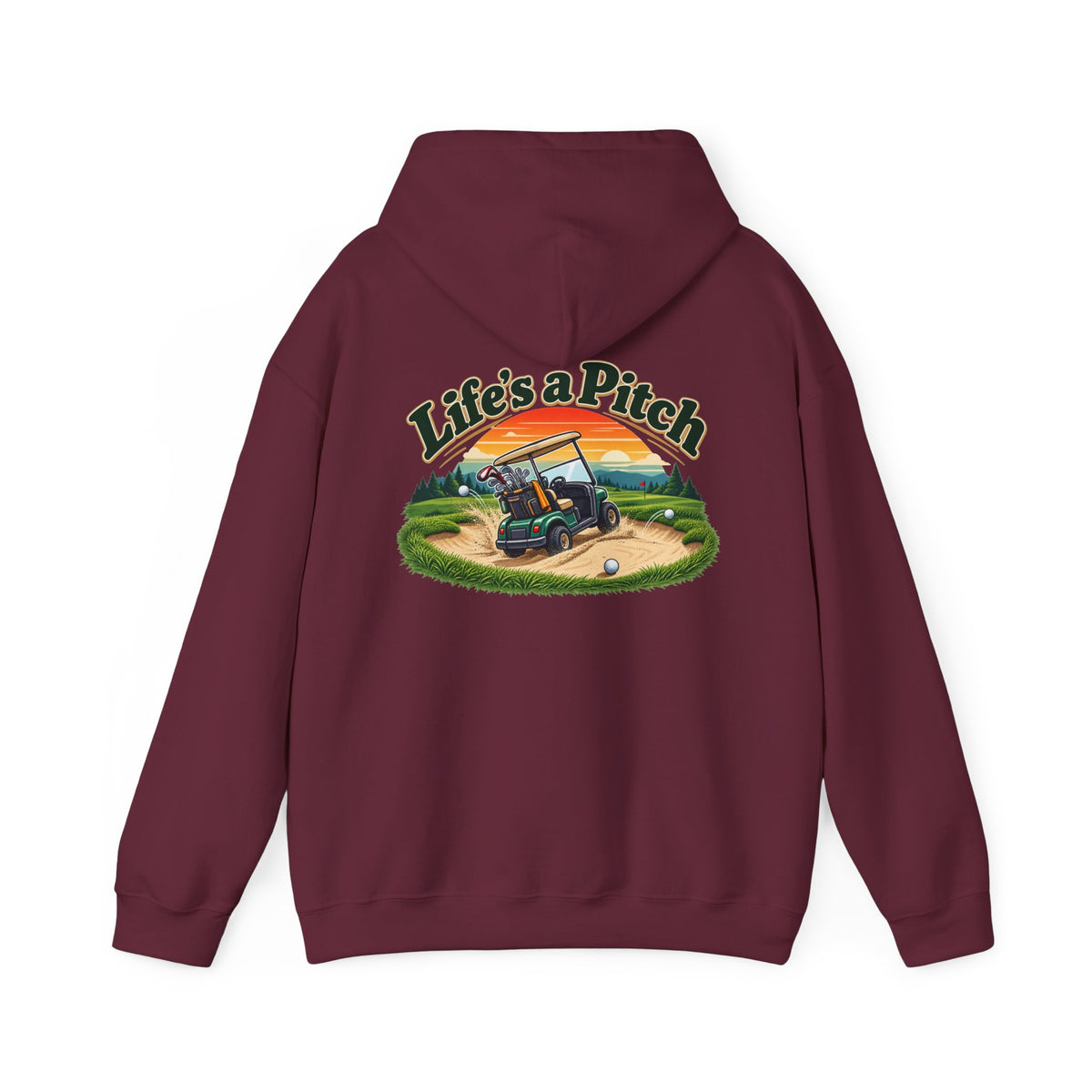 Life’s a Pitch Golf Hoodie – Golfer Back Print Hoodie