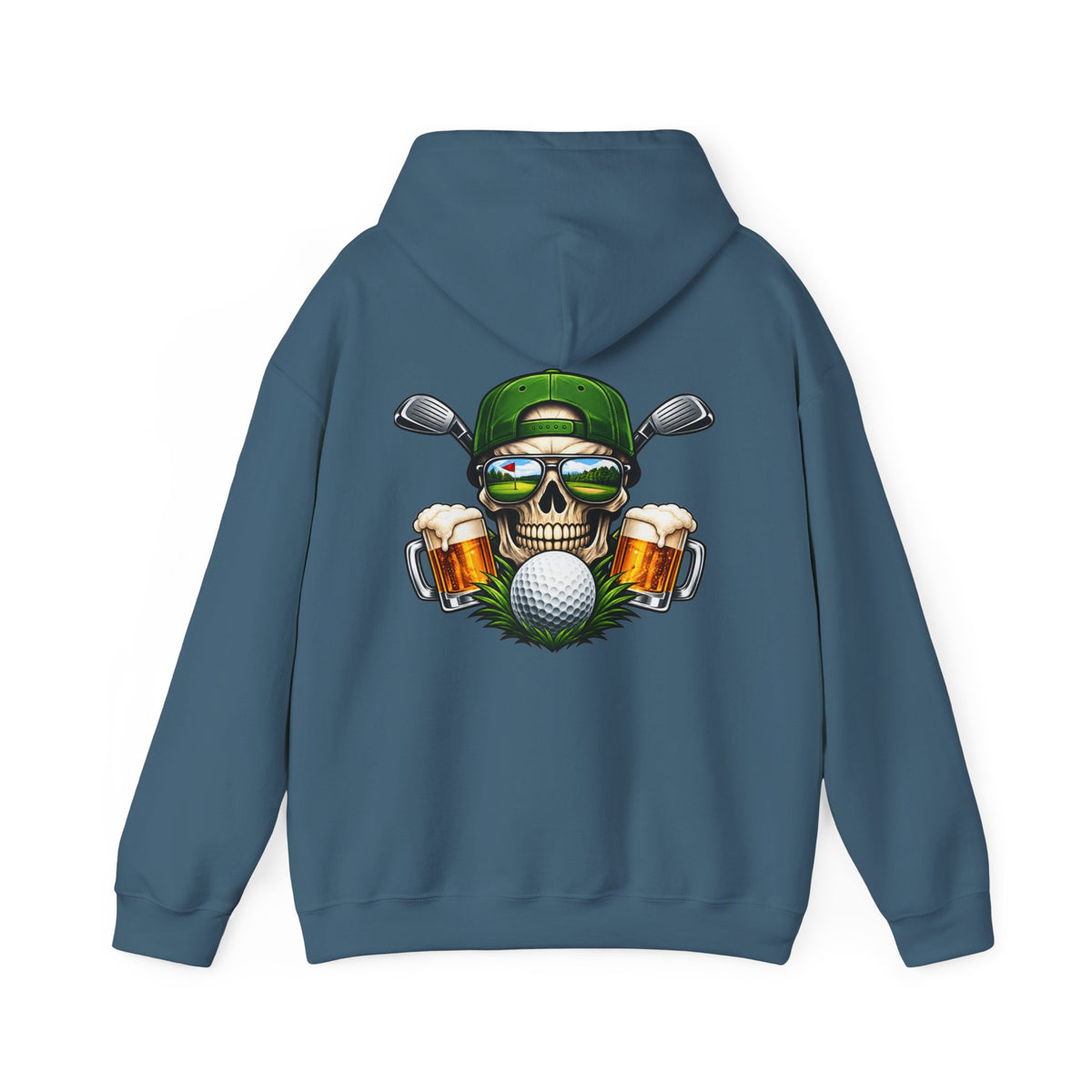 Golf Skull Kapuzenpullover Bier, Schläger & Ball Grafik Pullover