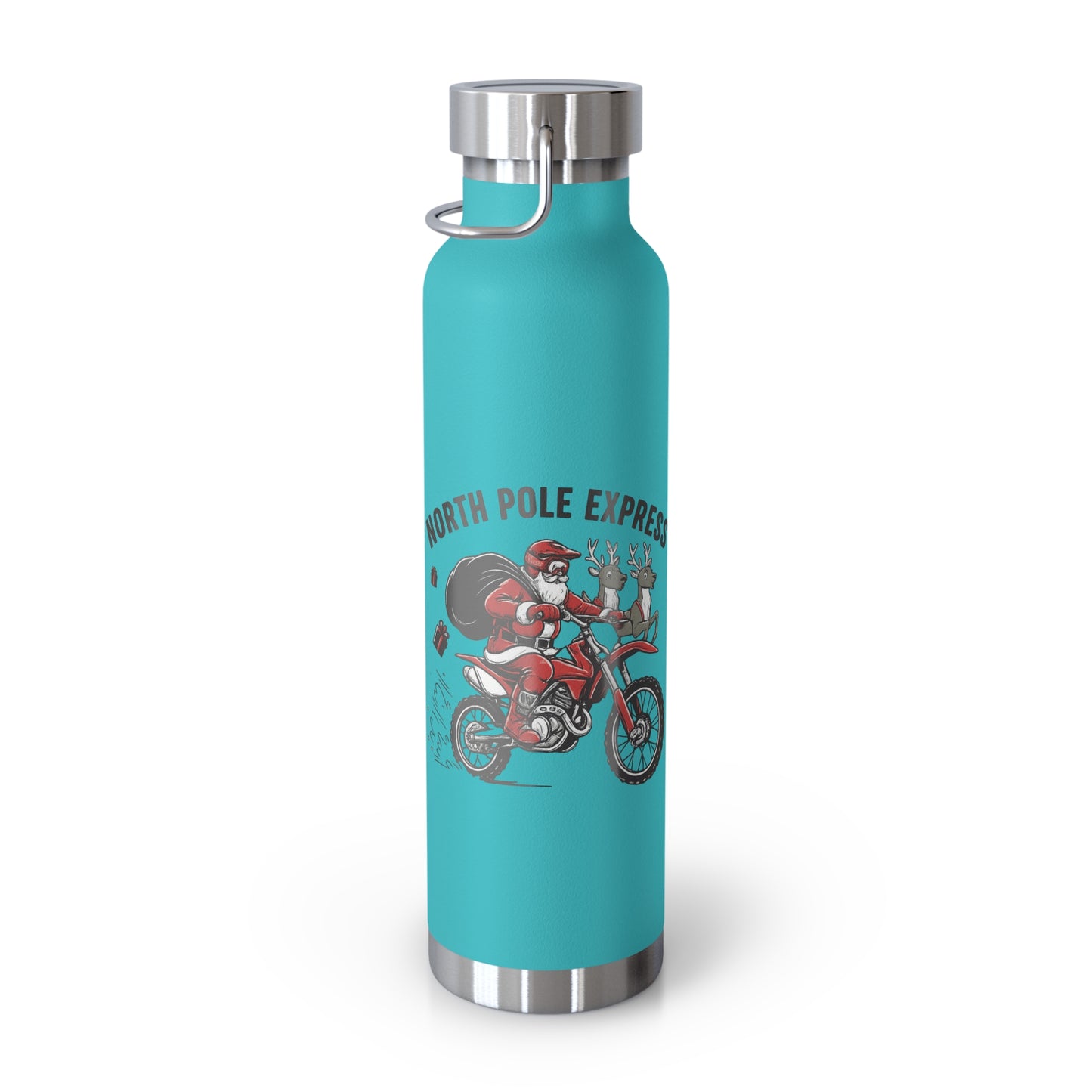 North Pole Express Motocross Christmas Insulated Flask