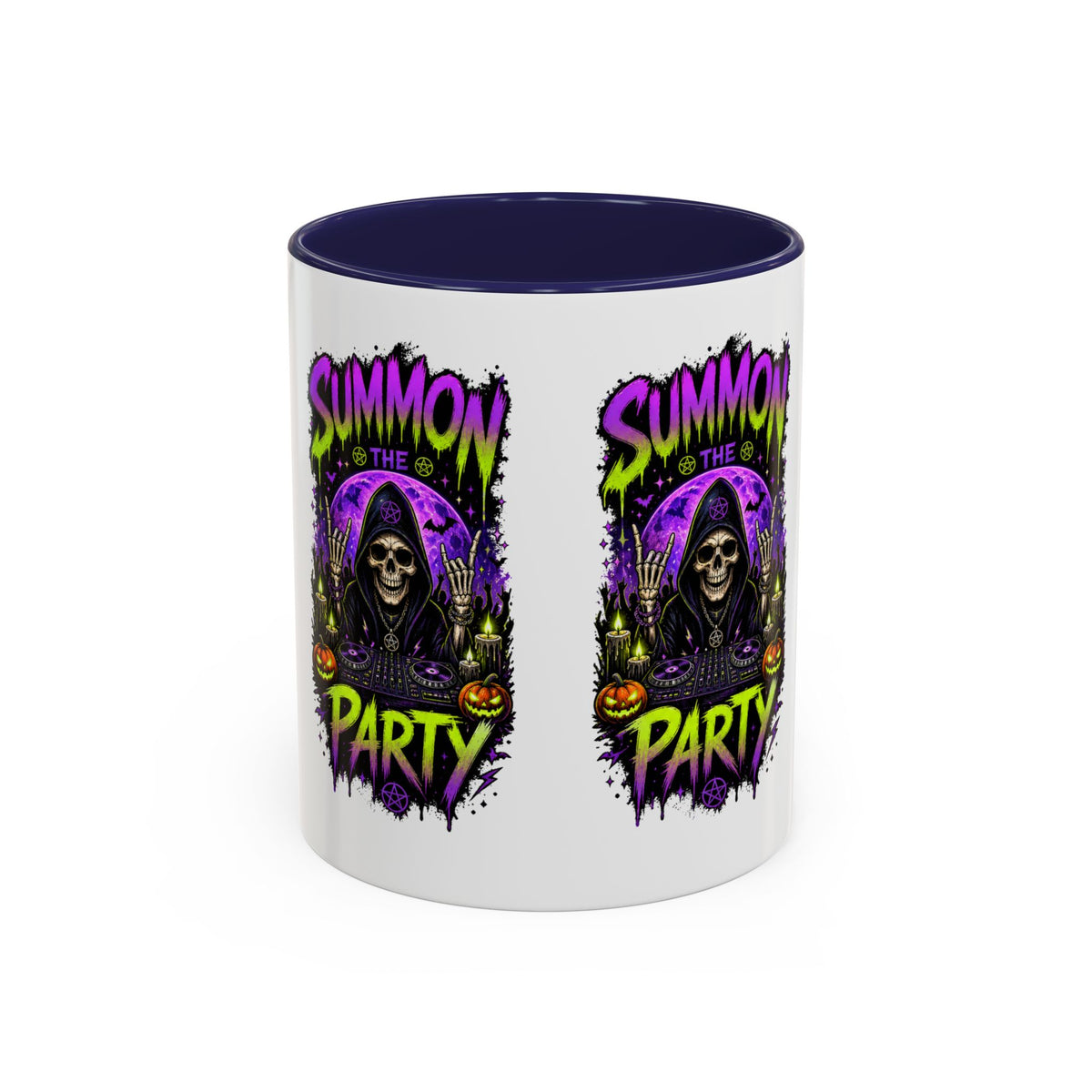 Summon the Party Halloween Accent Mug – Skeleton DJ Mug
