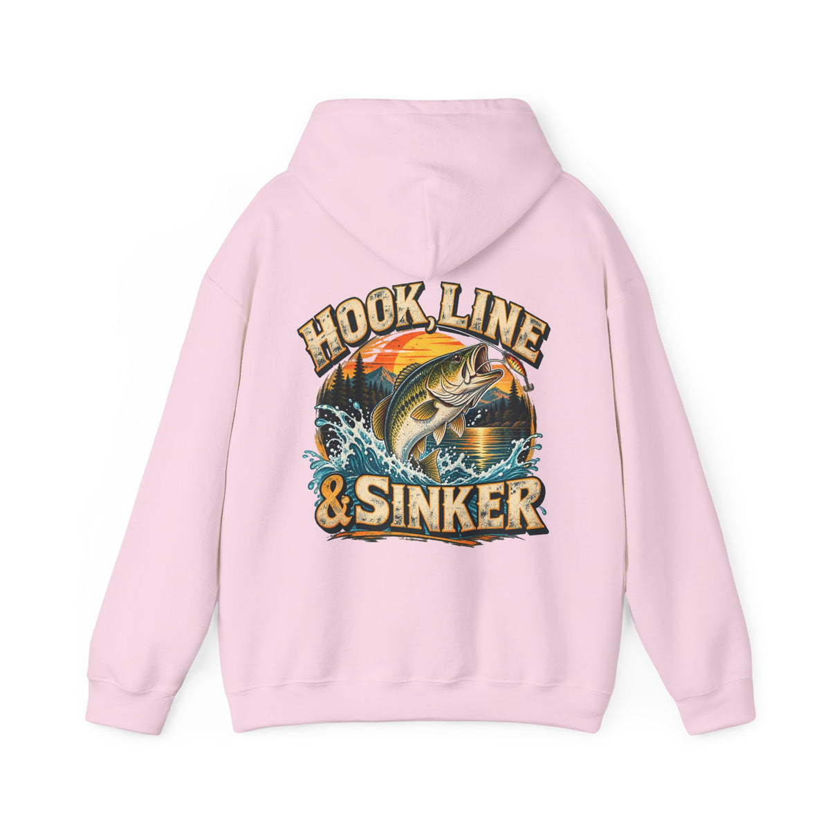 Hook, Line & Sinker Back Print Hoodie – Vintage Fishing Hoodie